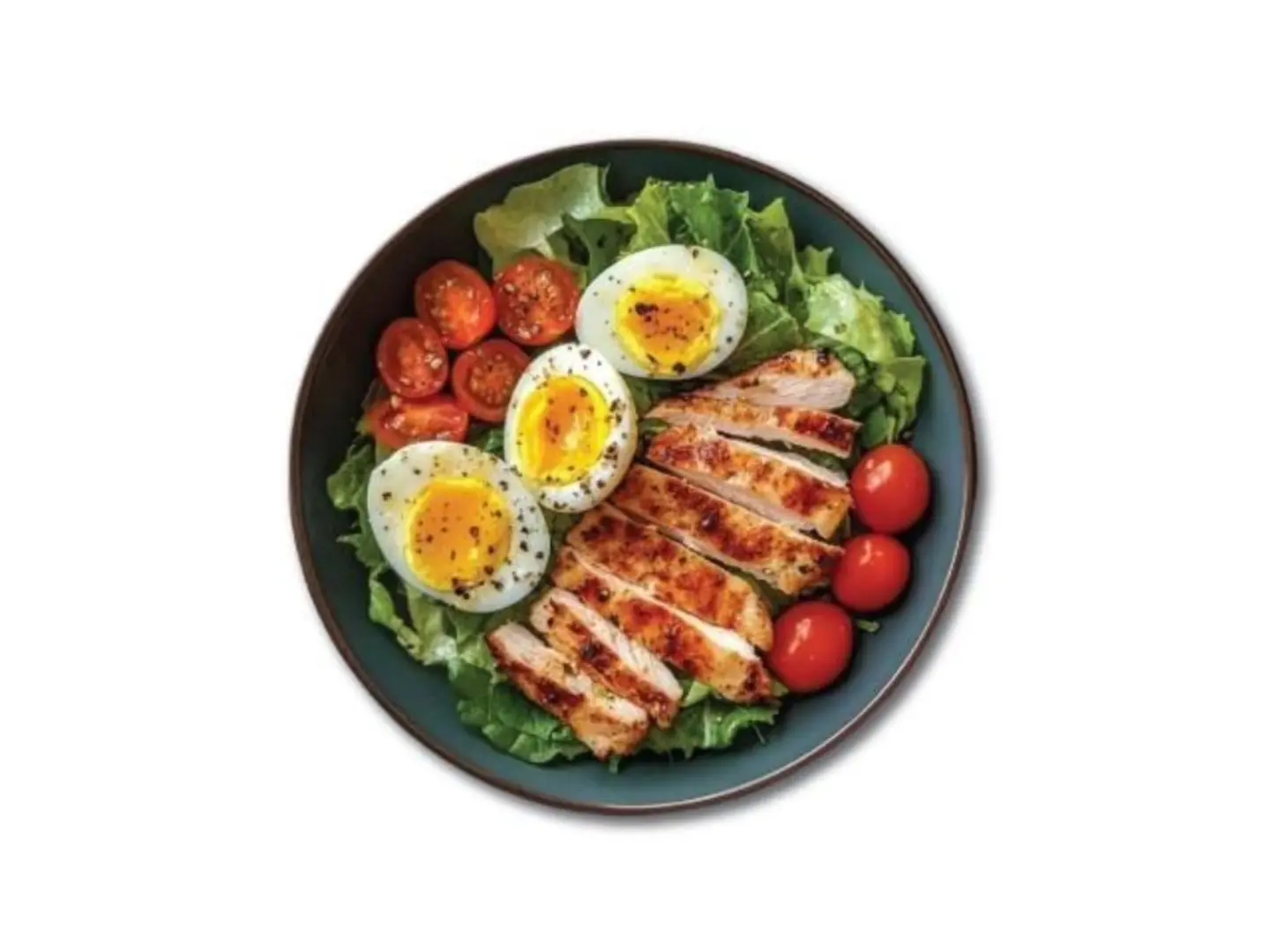 Grilled Chicken With Boiled Egg And Vegetables