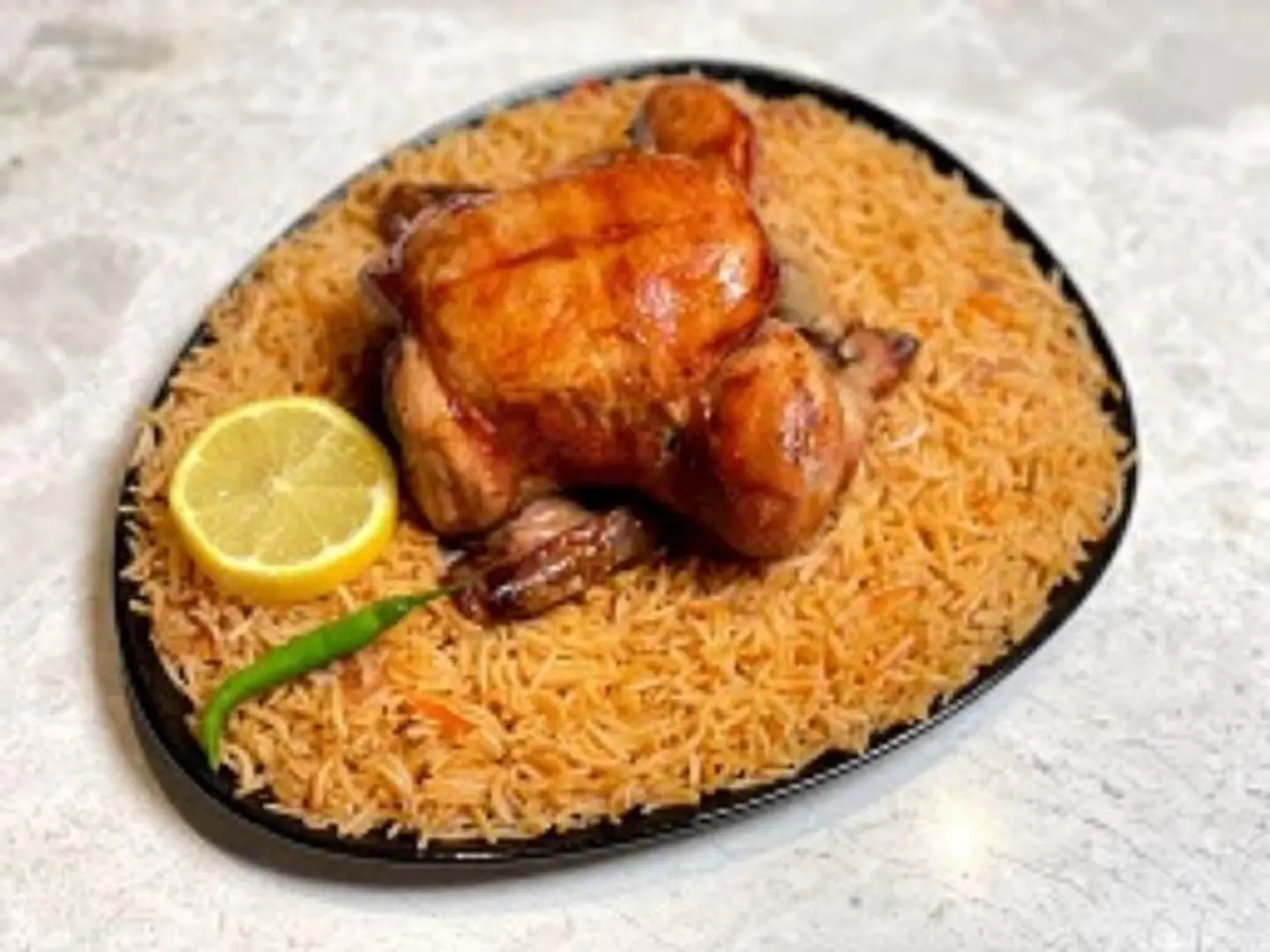 حبه دجاج شواية مع رز منول