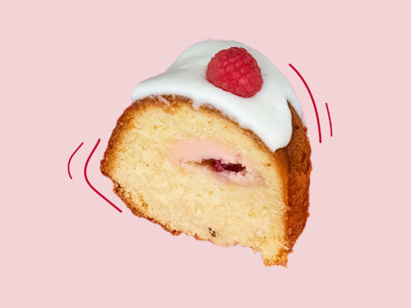 Lemon Raspberry Cake - Slice