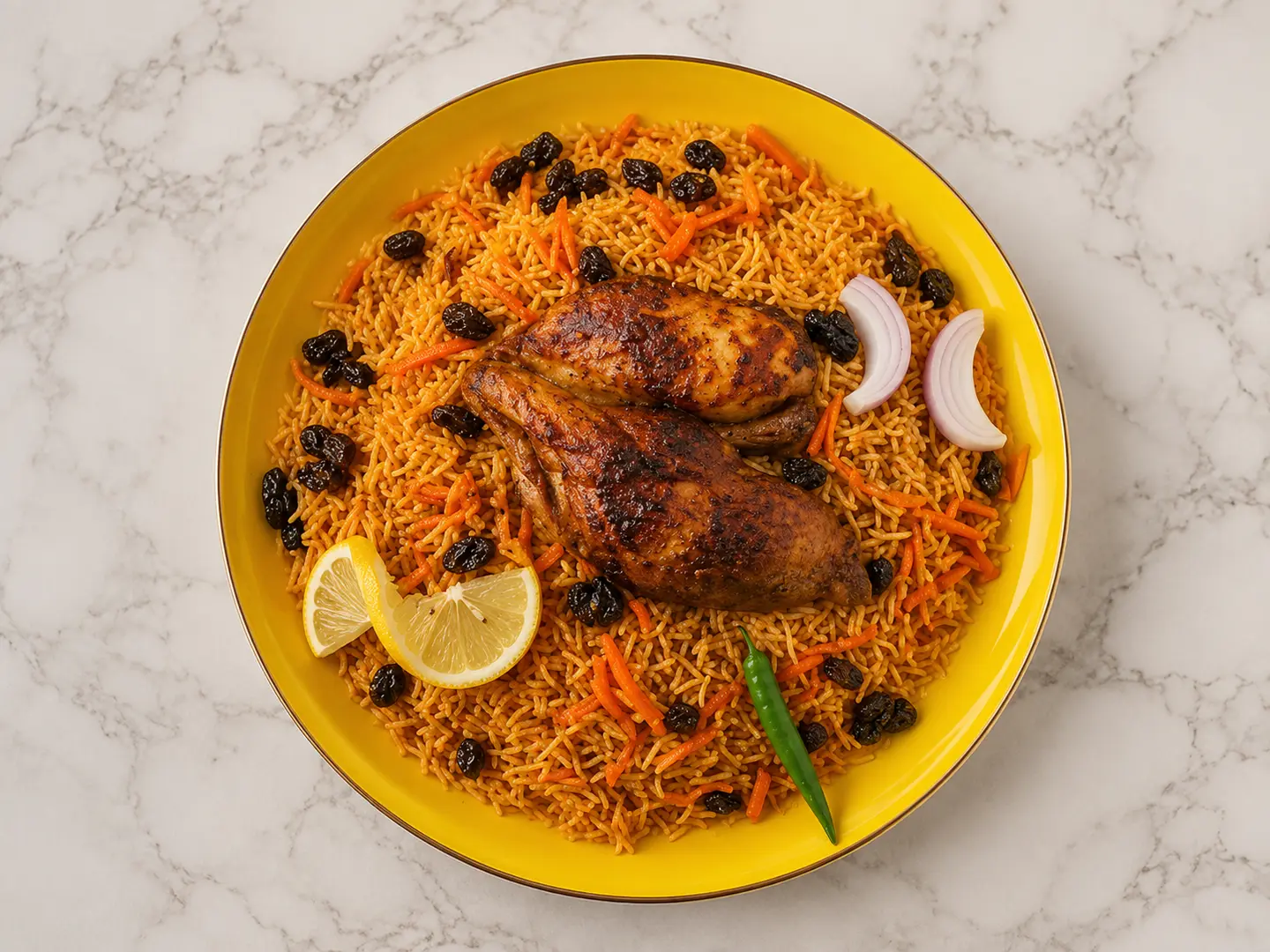 Half Grilled Chicken With Rice