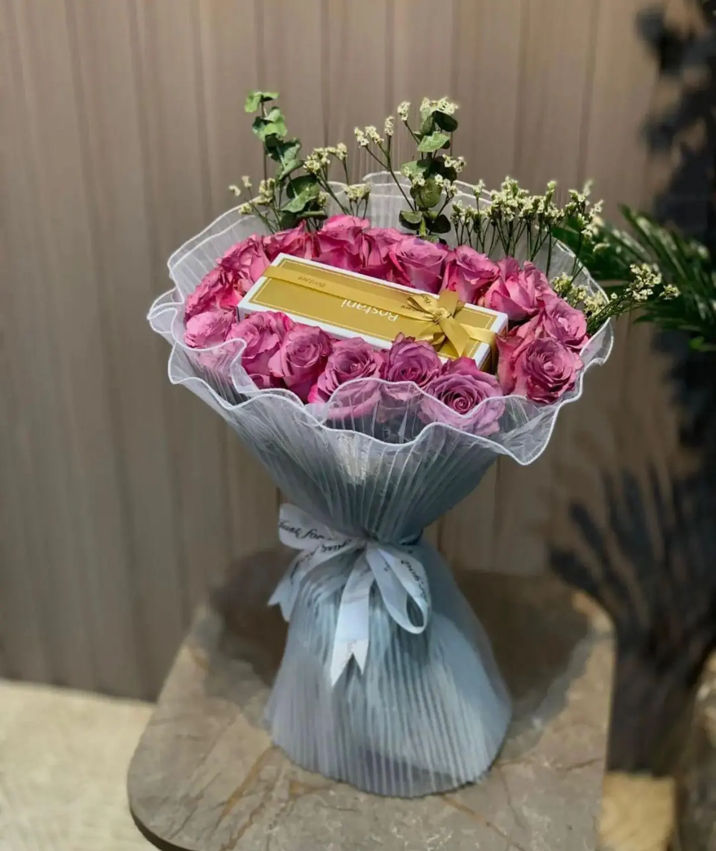 بوكيه ورد موف مع الحلا من بستاني