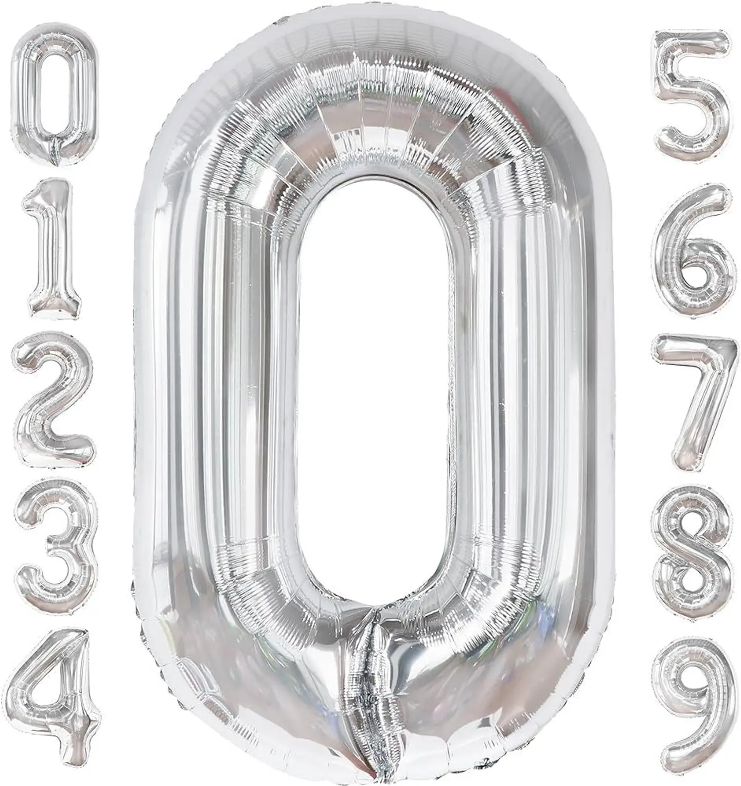 Silver Number Balloon
