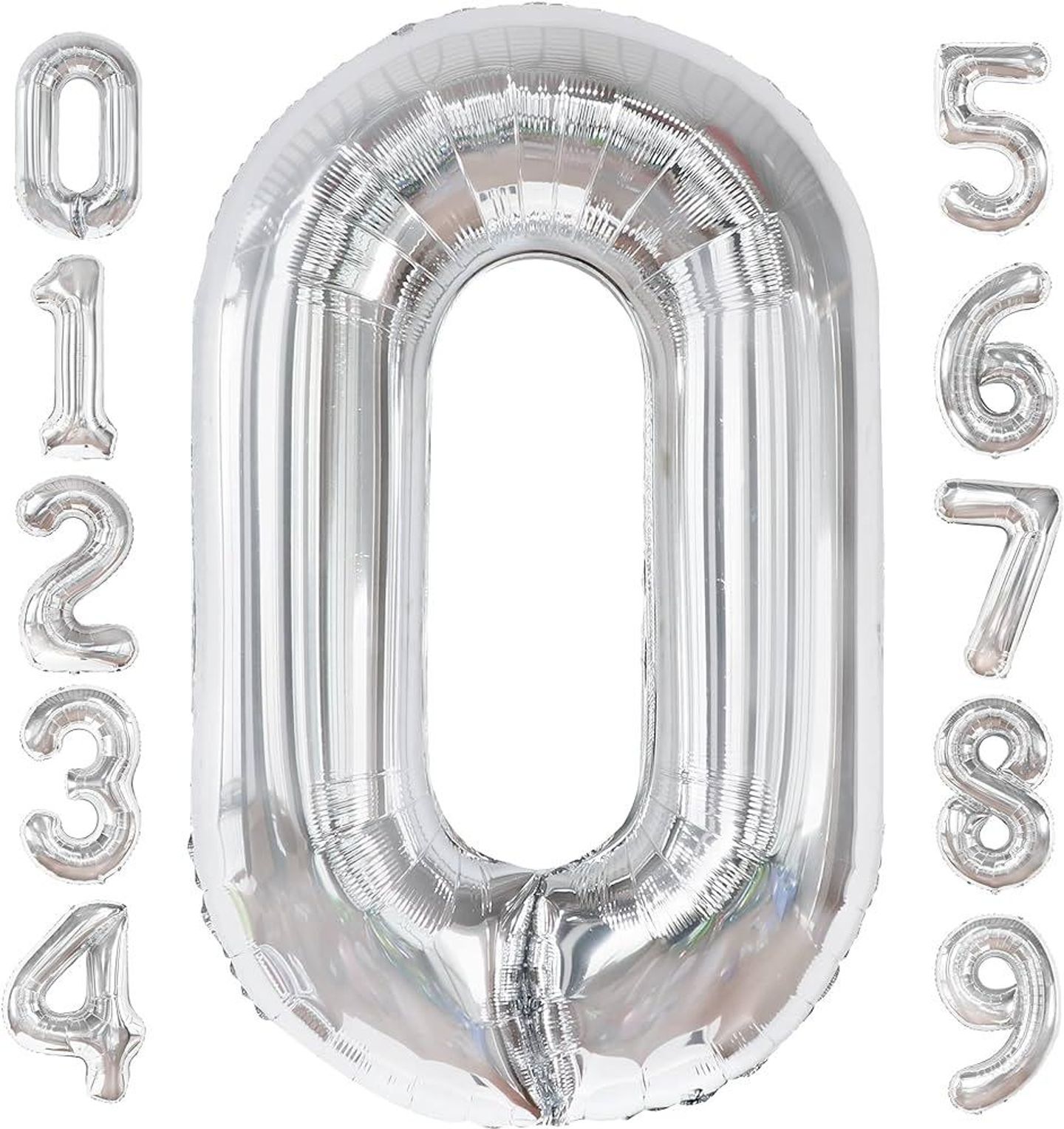Silver Number Balloon