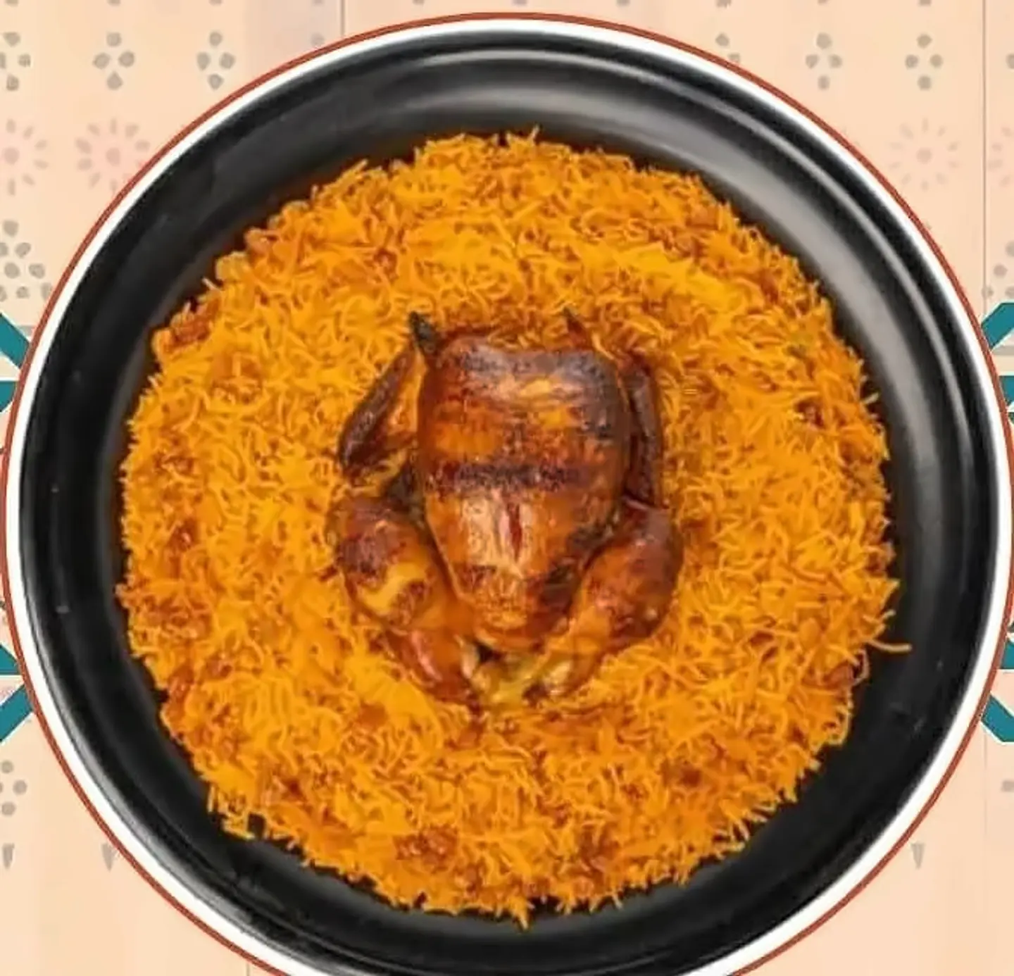 Whole Wood Grilled Chicken Served With Red Rice.