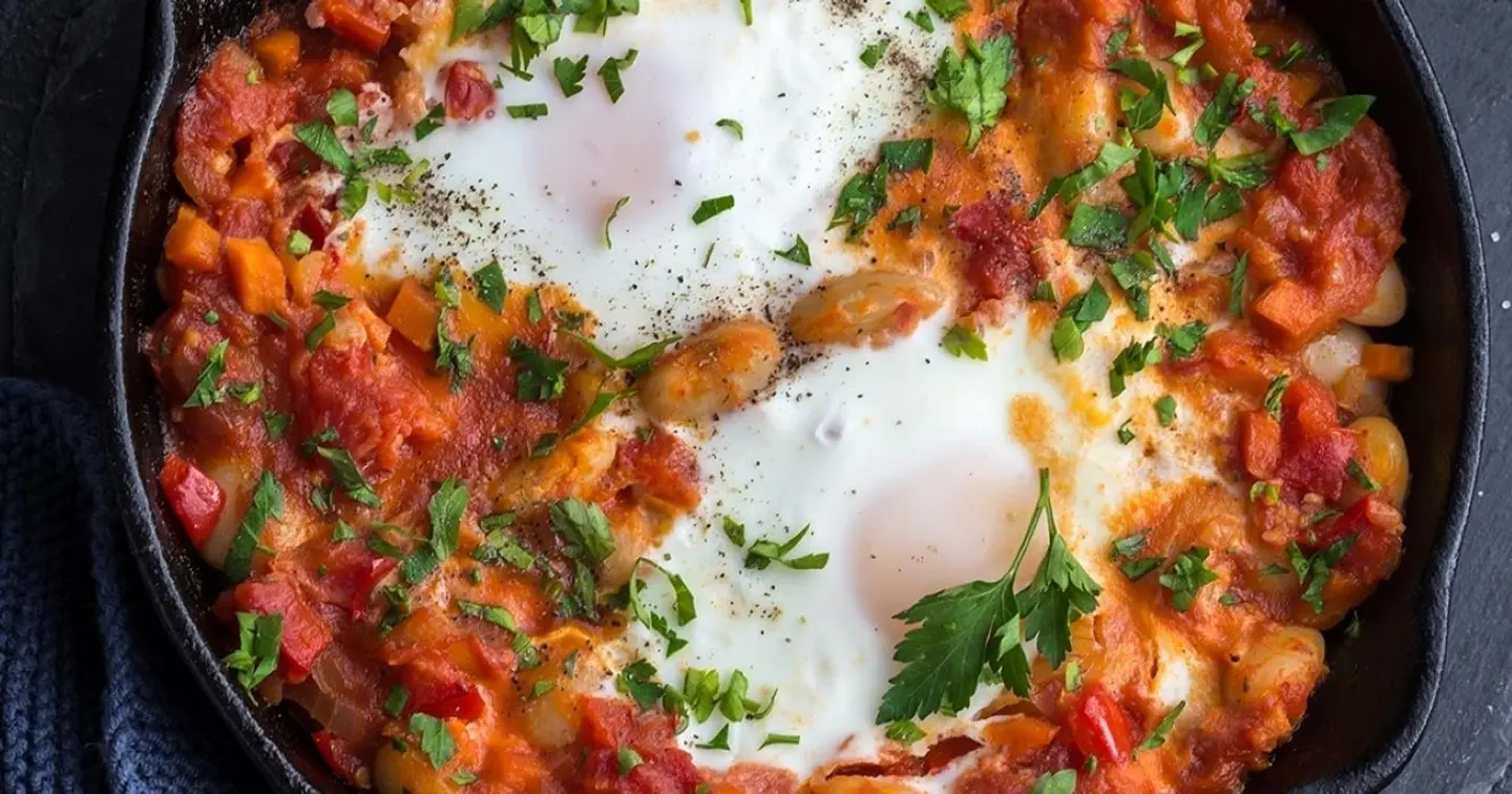Beans With Eggs Dish