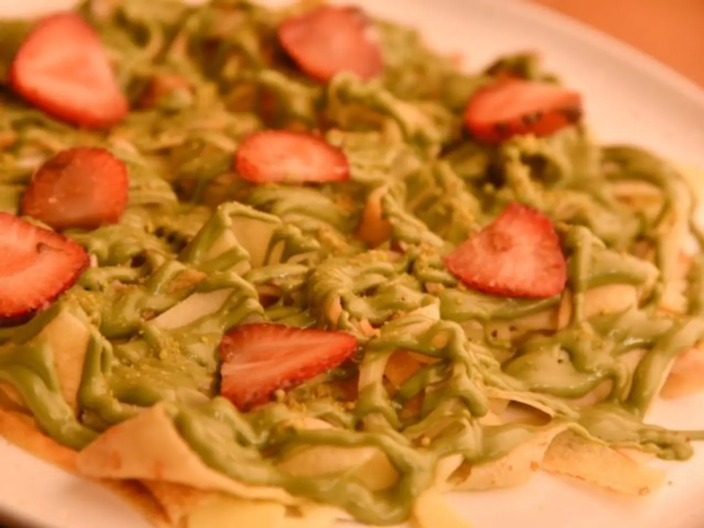 Pistachio Fettuccine Crepe