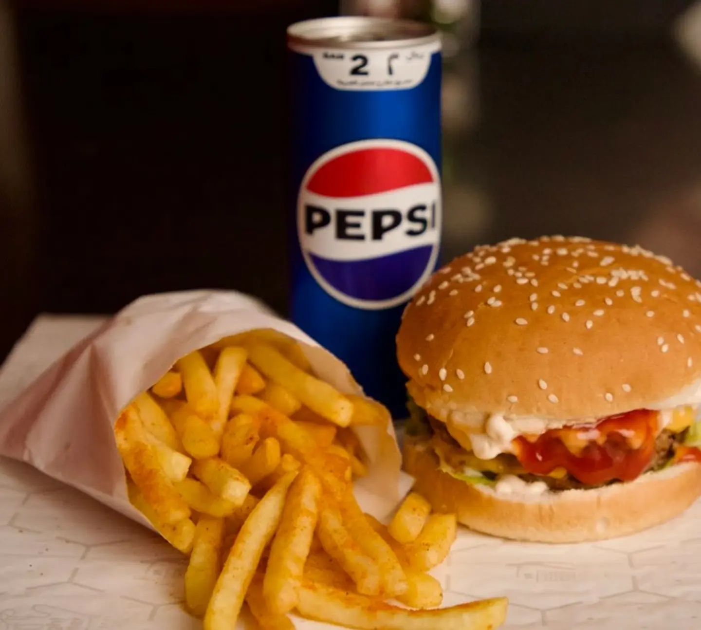 Grilled Beef Burger Meal