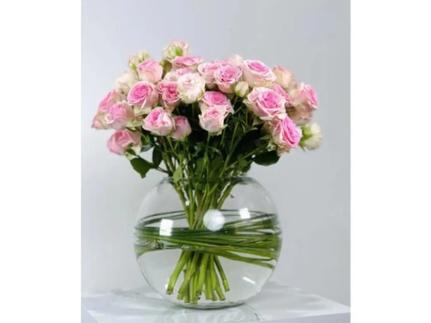 Charming Baby Rose And Steel Grass Vase