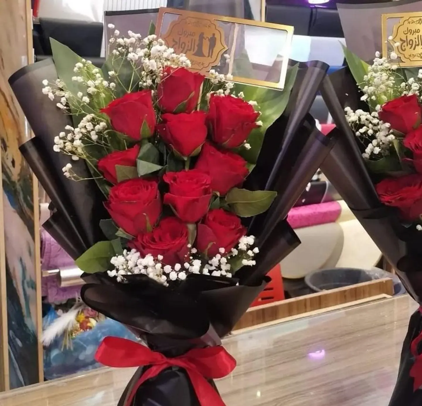 Open Bouquet Red Roses