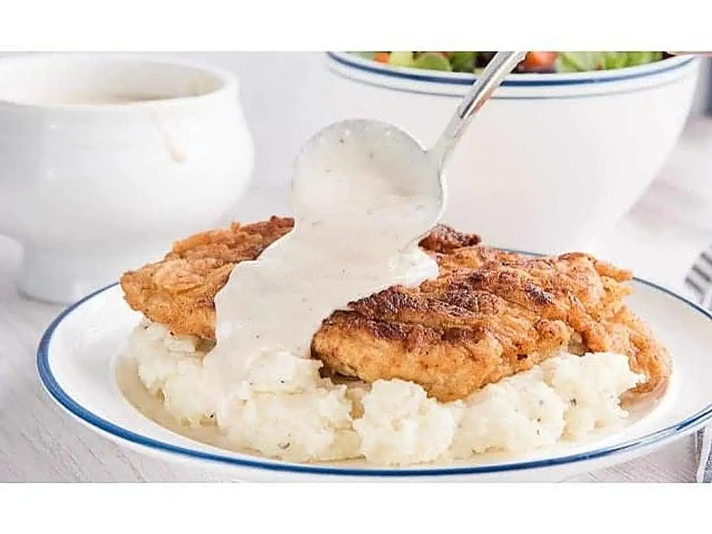Fried Chicken With Rice And Gravy