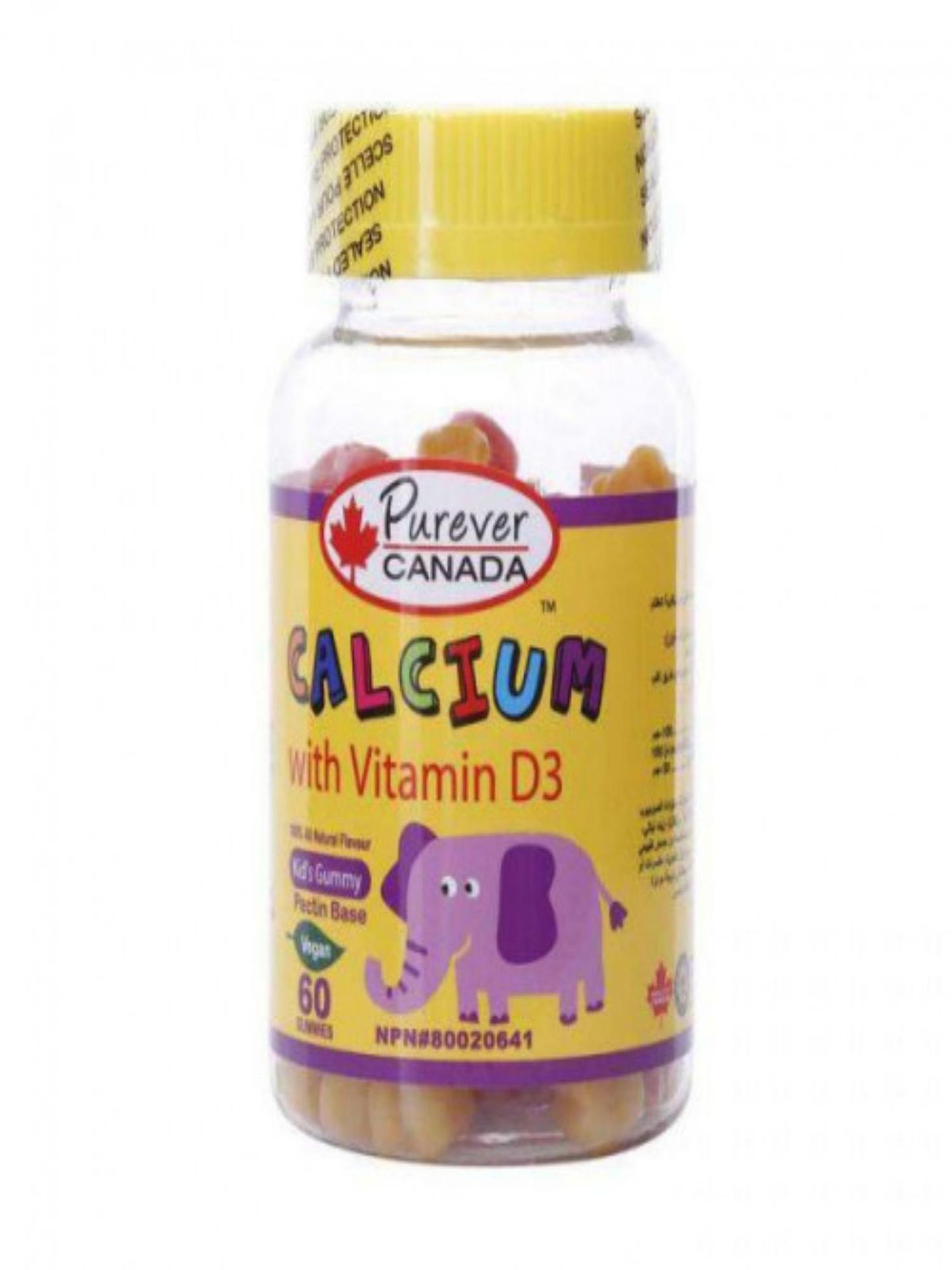 Pure Ver Canada Calcium And Vitamin D3 For Children, 60 Tablets