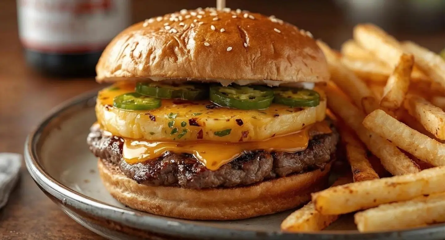 وجبة برجر لحم اناناس