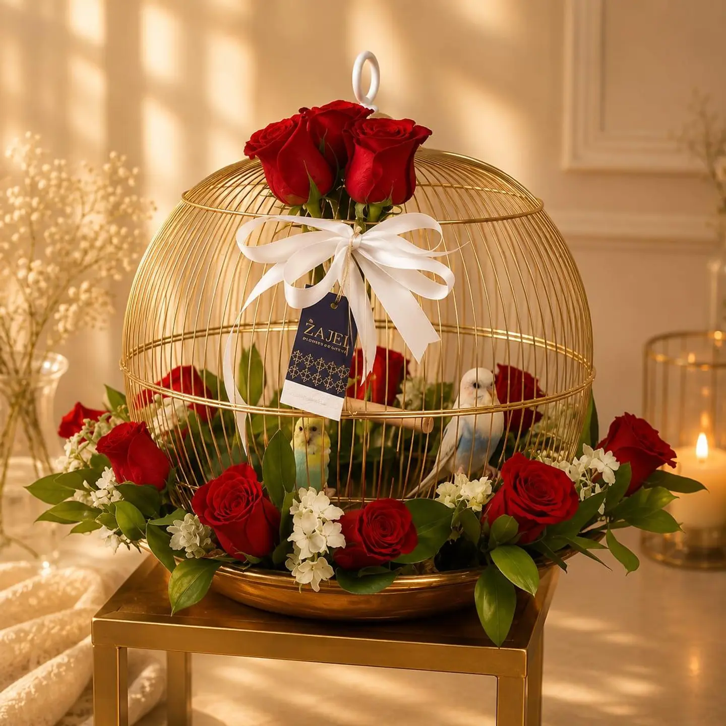 Lovebirds And Roses 4