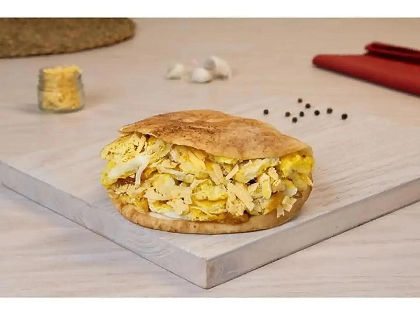 Egg Omelet With Hummus Sandwich