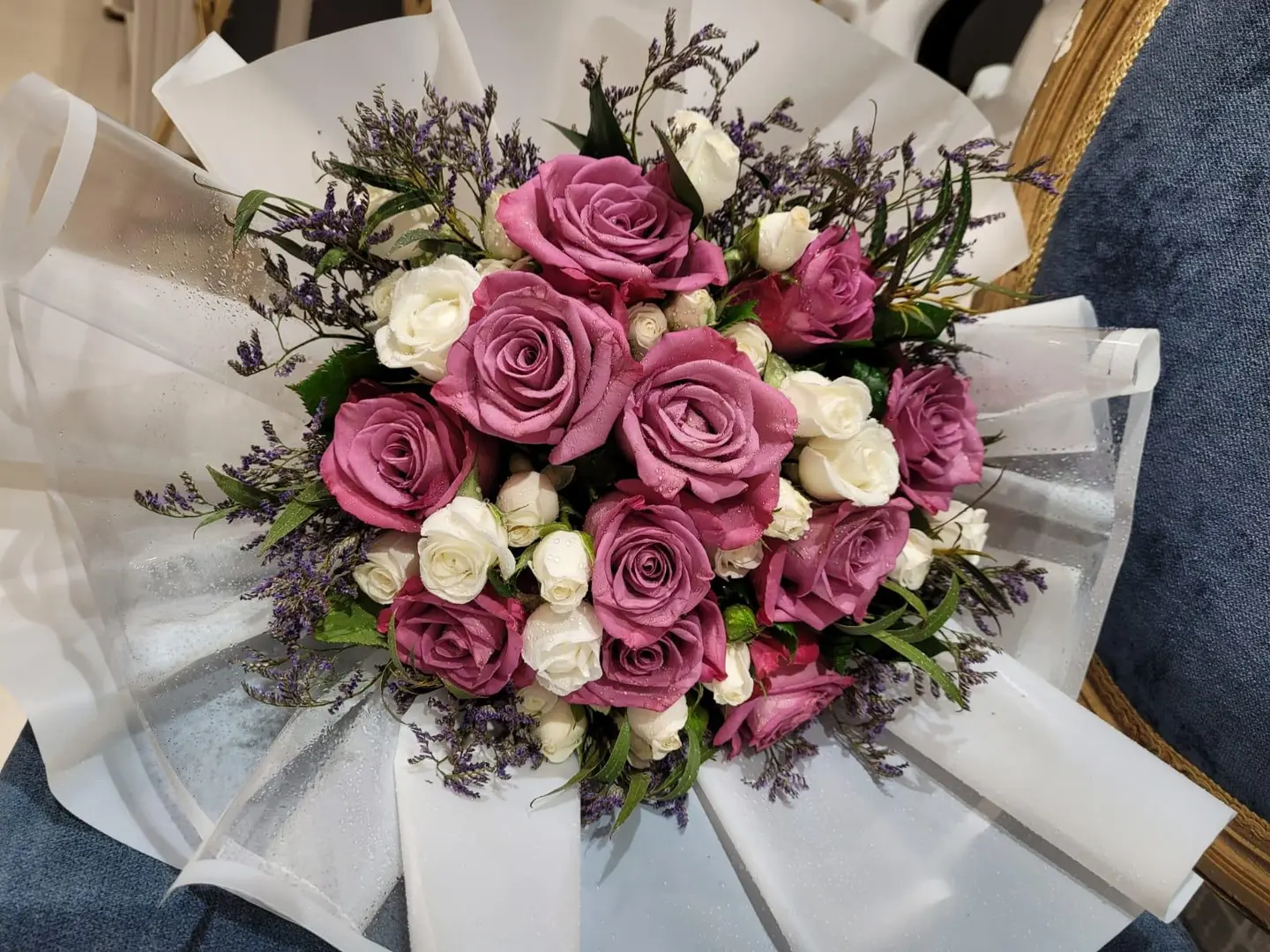 Mauve And White Bouquet
