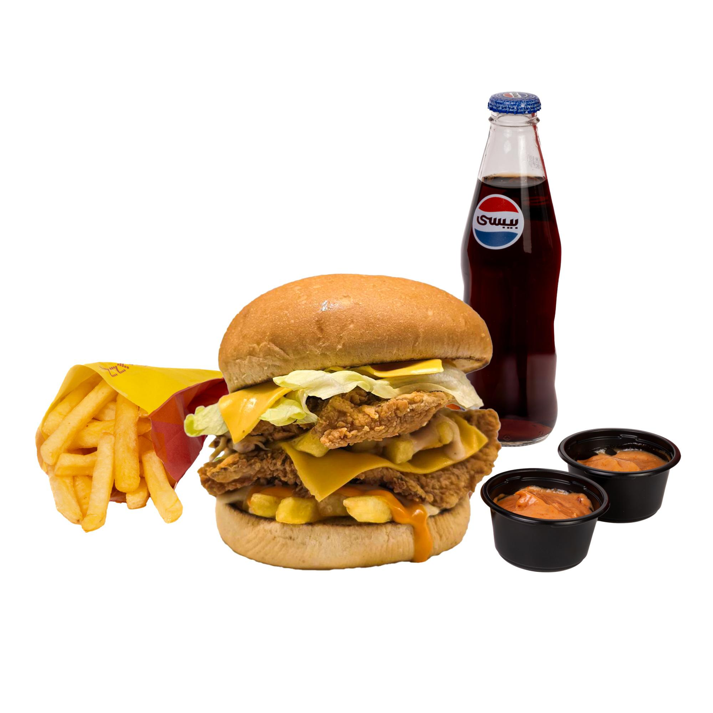 دبل كريسبي برجر وجبة