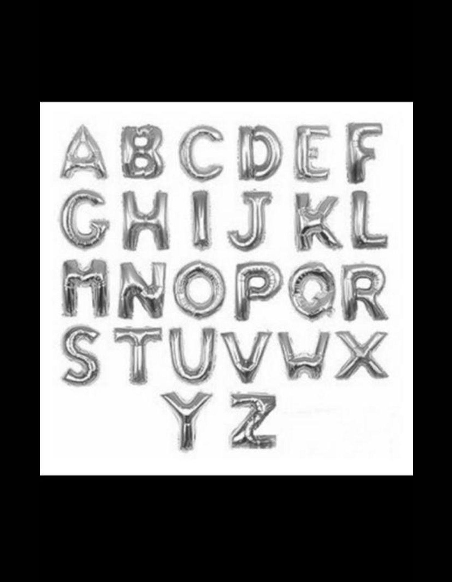 Silver Letter Helium Balloon