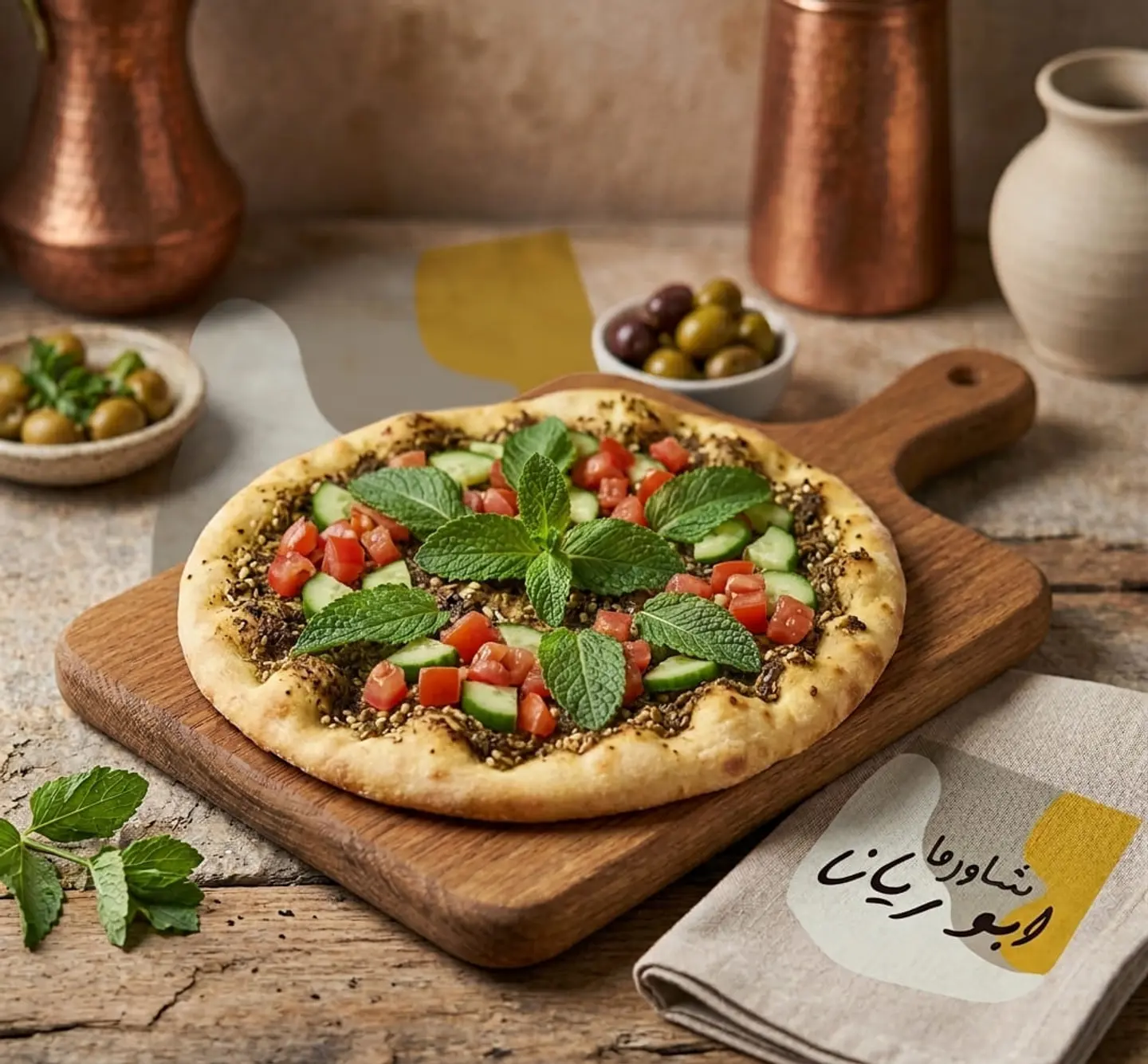 Manqosha Zaatar With Vegetables