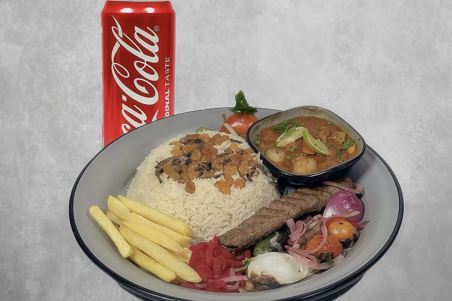 Beef Kebab Meal With Rice