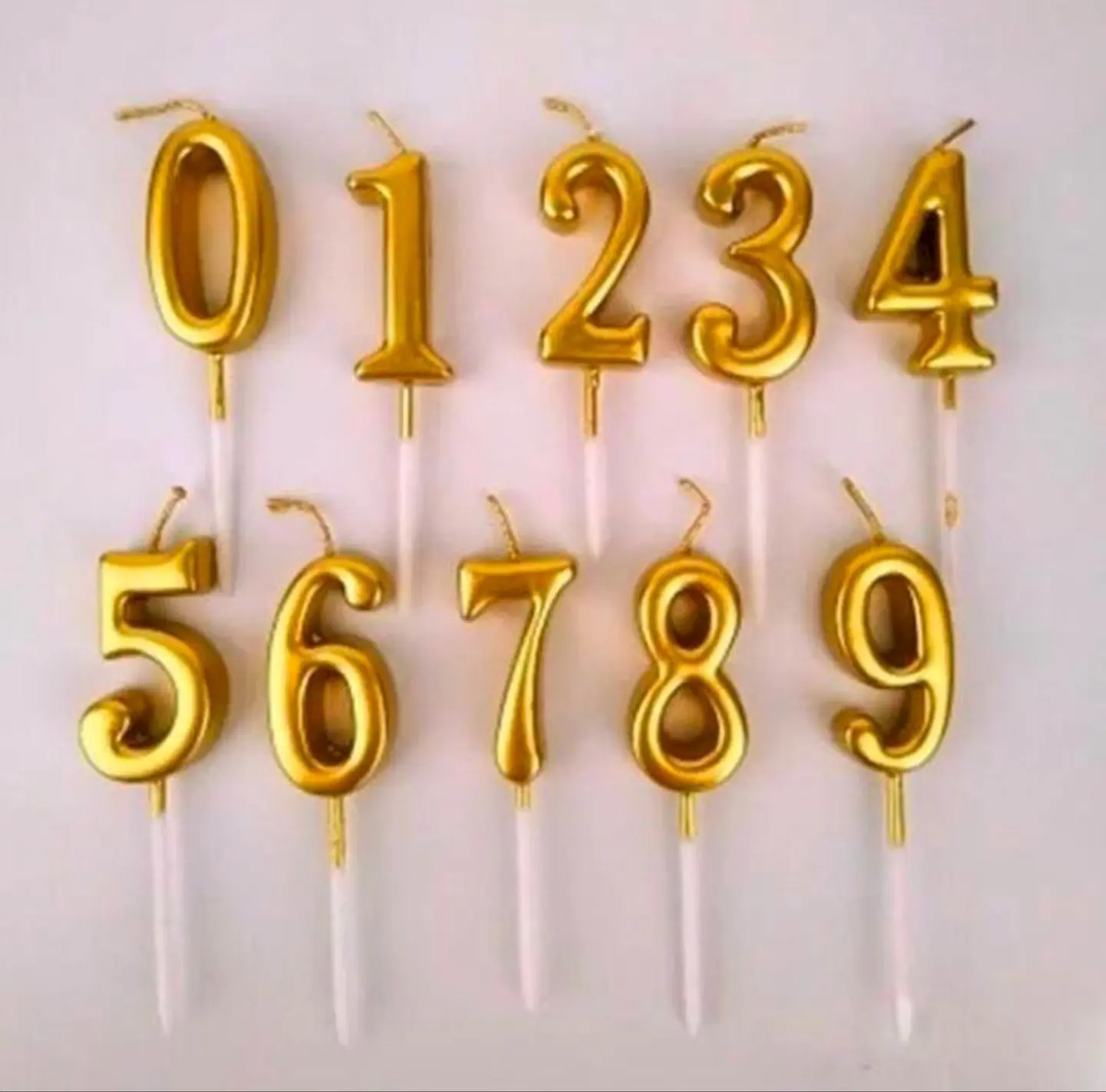 Gold Number Candles