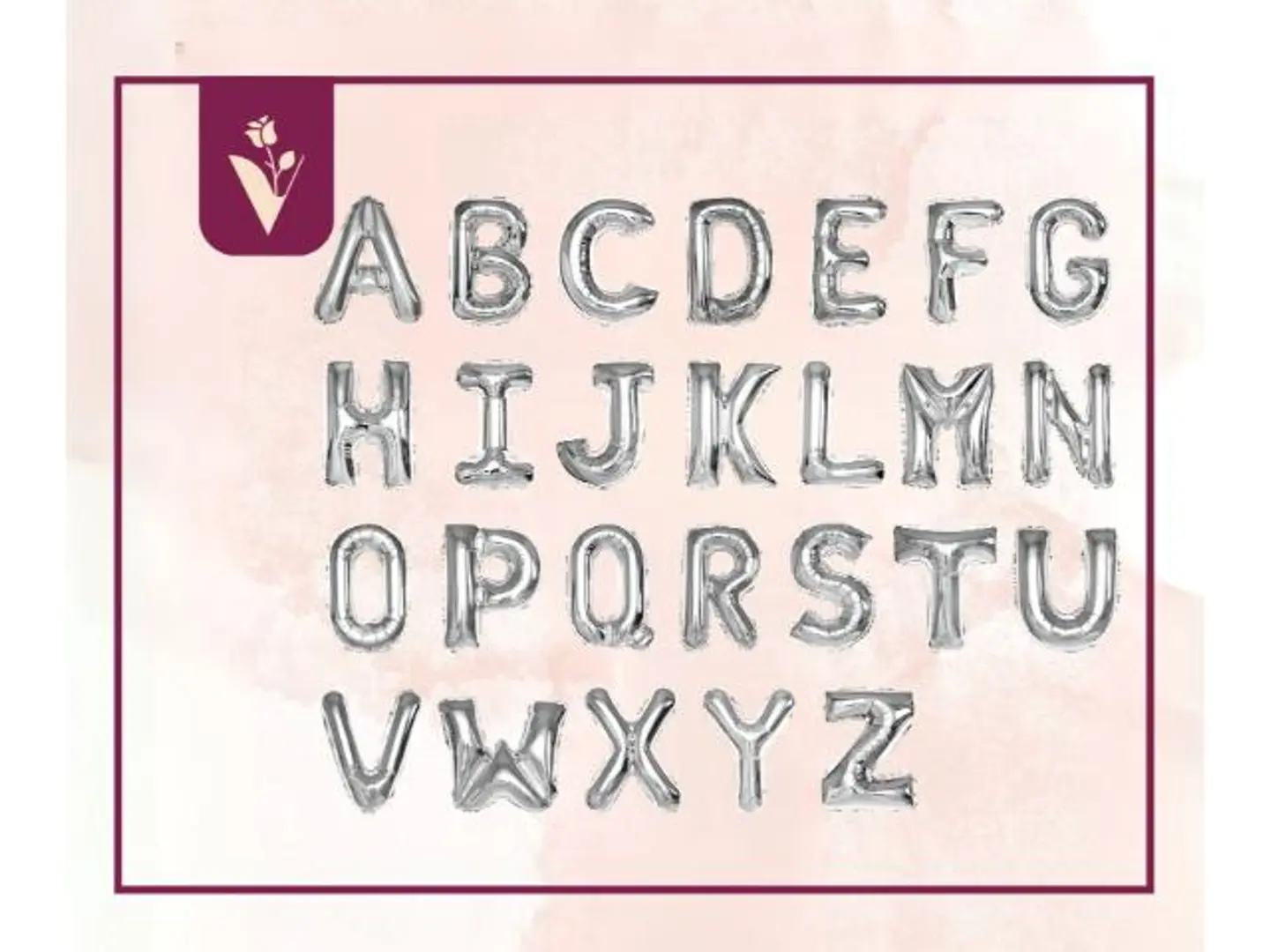 بالونات حروف حجم وسط فضي