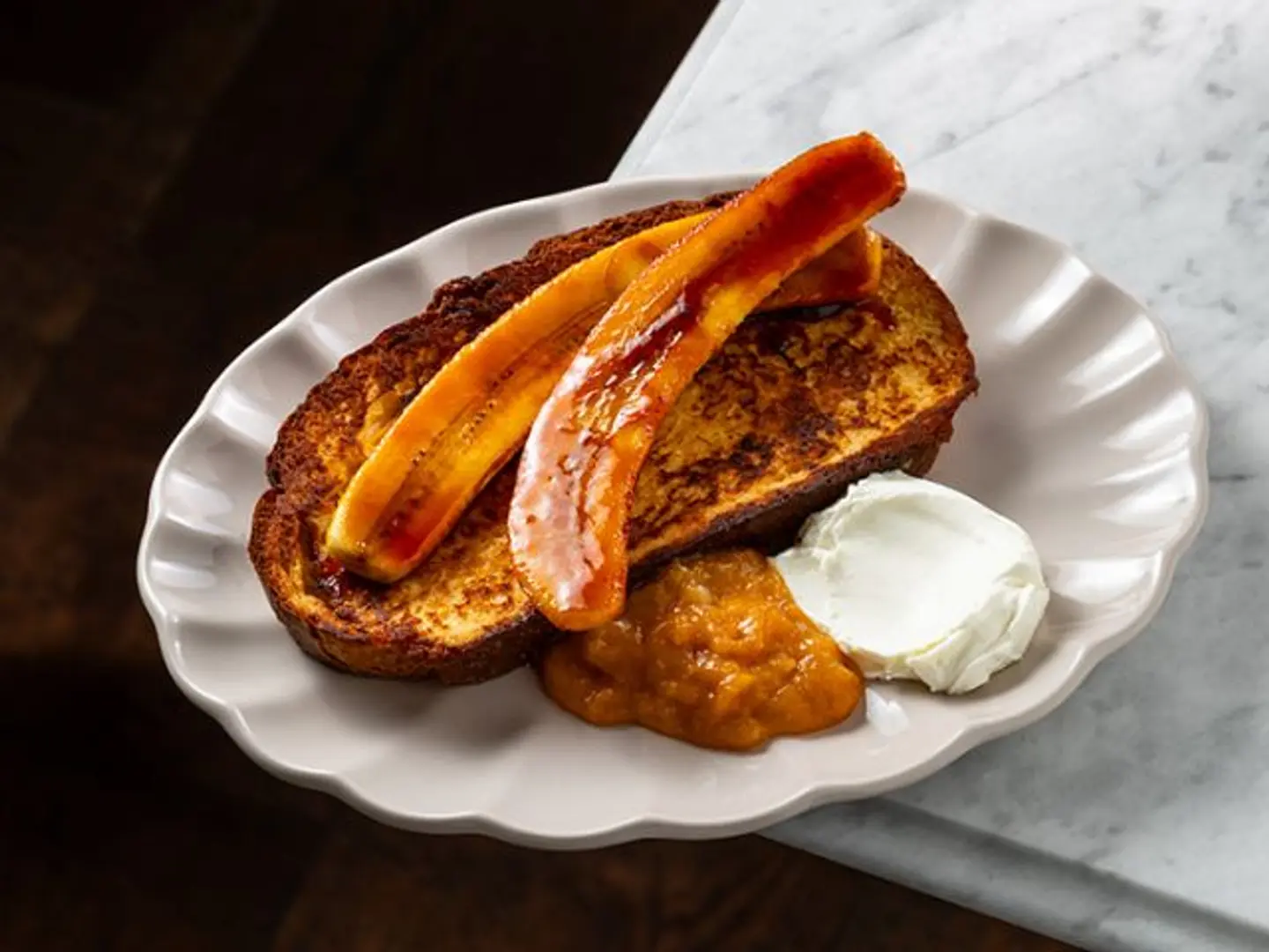 Caramelised Banana & Apricot Jam French Toast