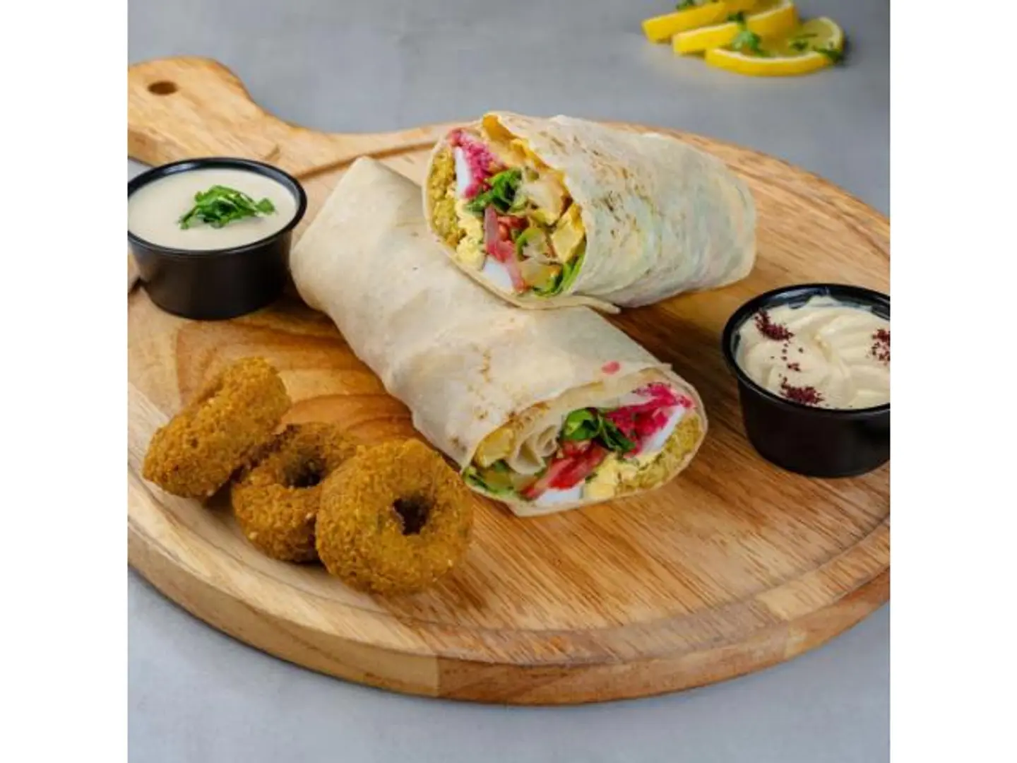 Falafel Sandwich With Shrak Bread And Egg