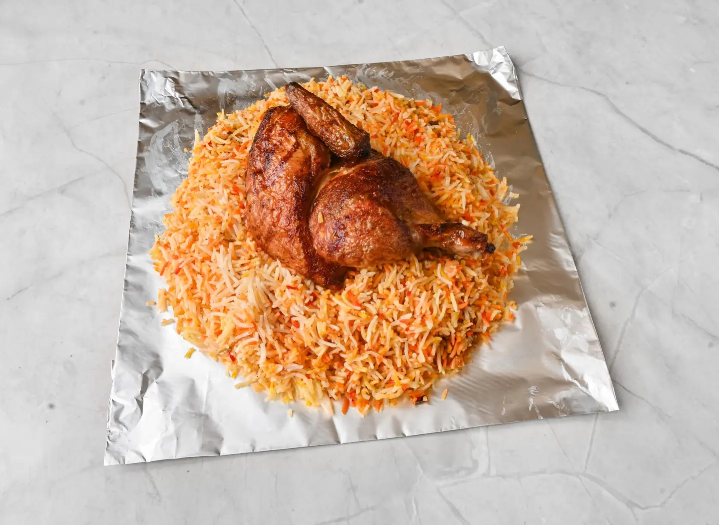 نصف شواية عادي مع ارز برياني