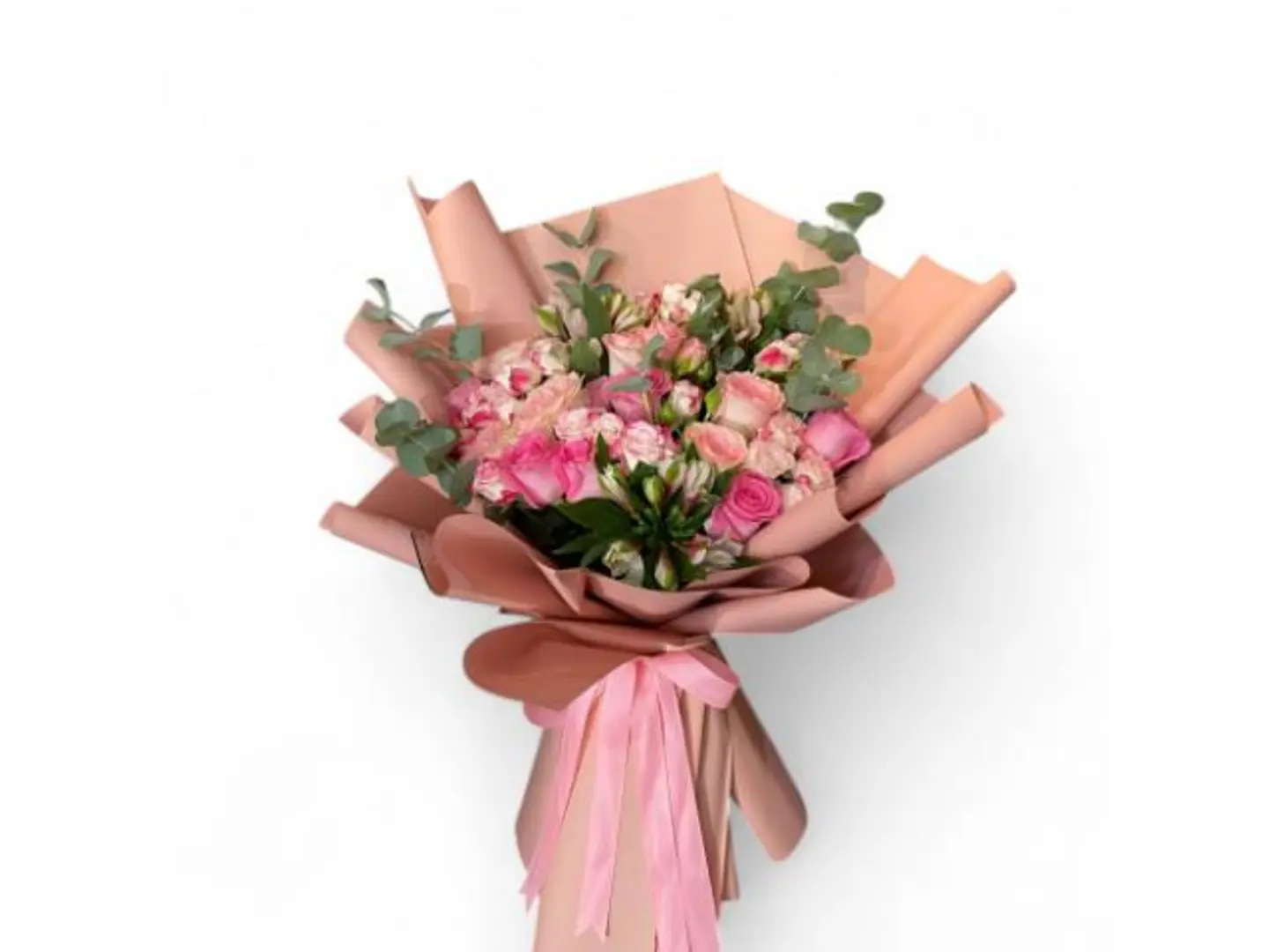 باقة ورد وردي فاتح وداكن