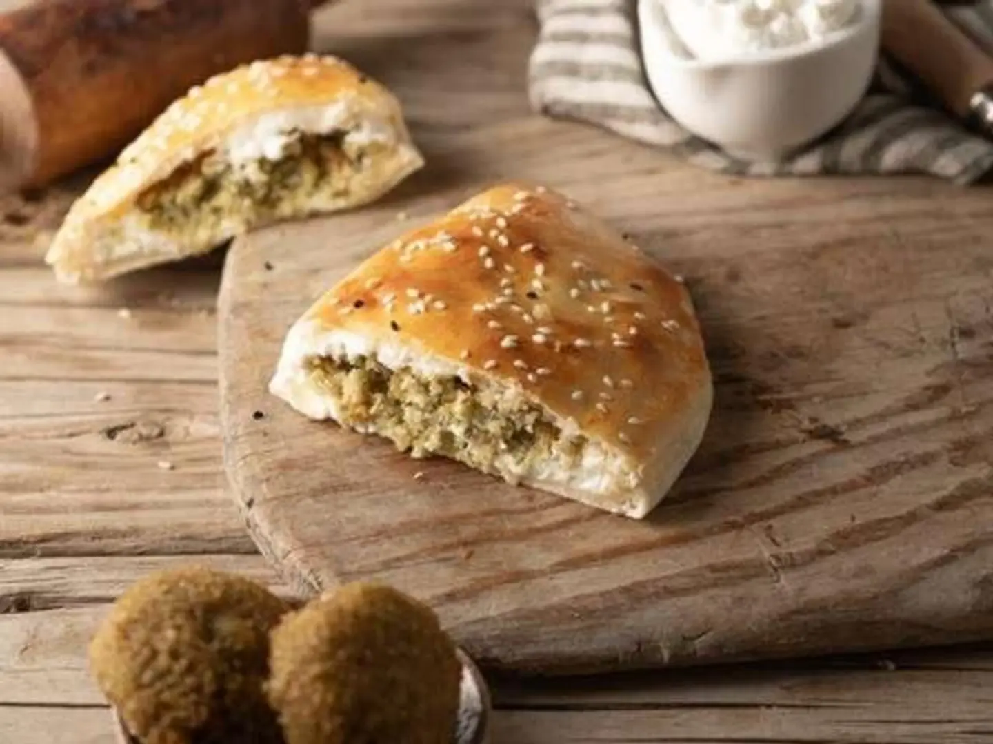 Labneh And Falafel Pie.