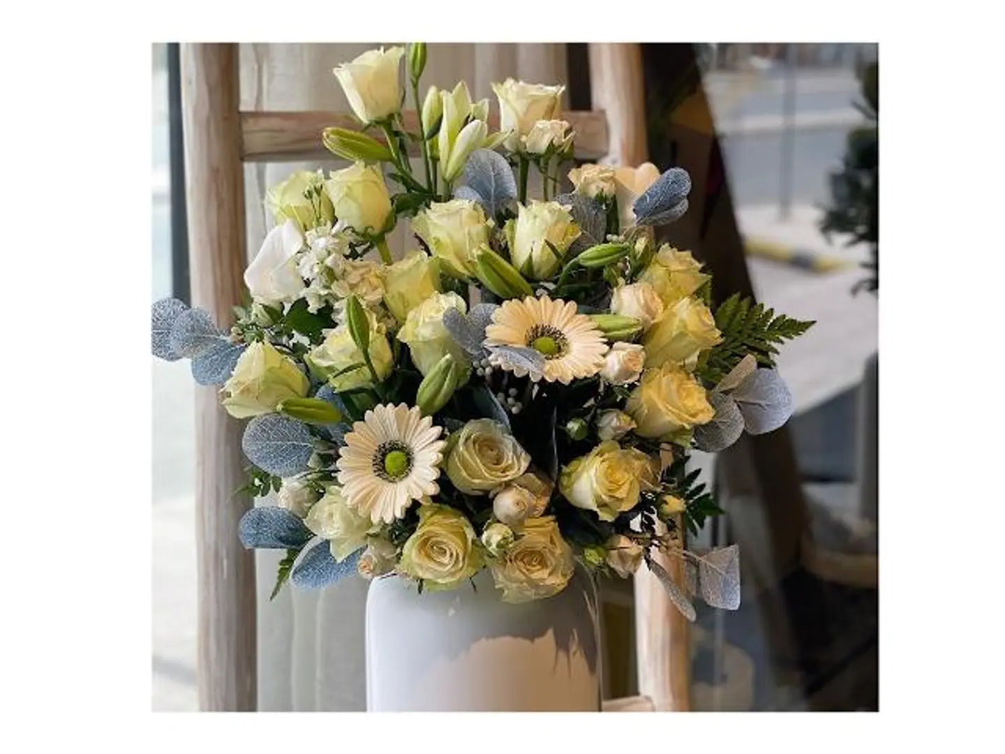 Vase With White Roses
