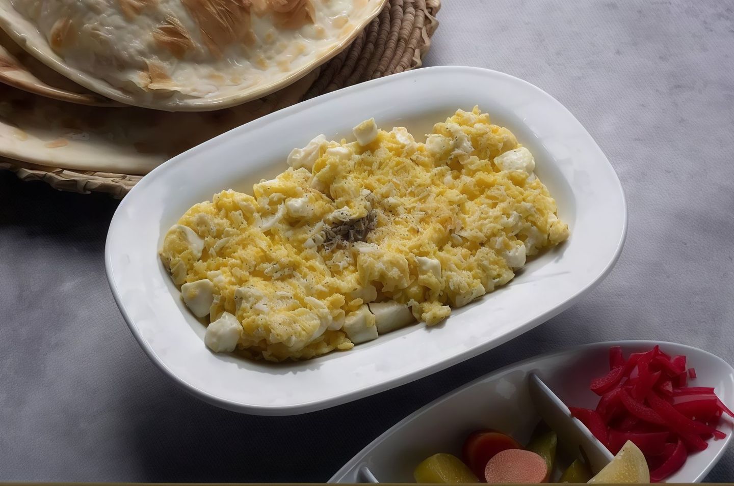 بيض مع الجبنة النابلسية