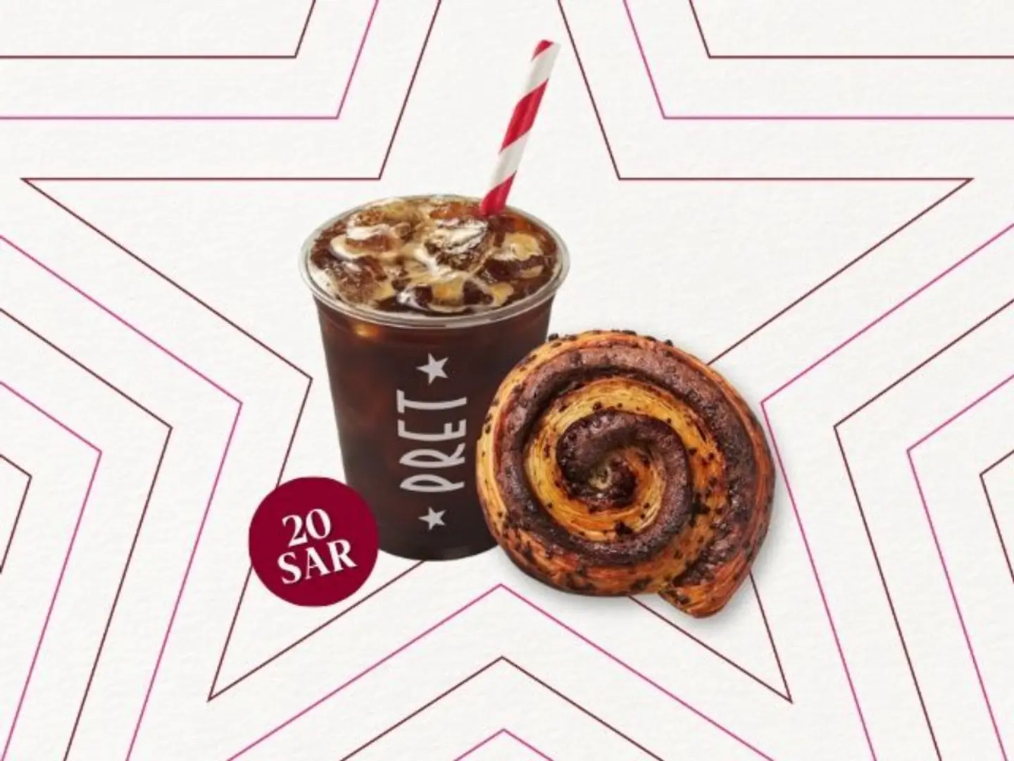 Iced Americano With Cinnamon Danish