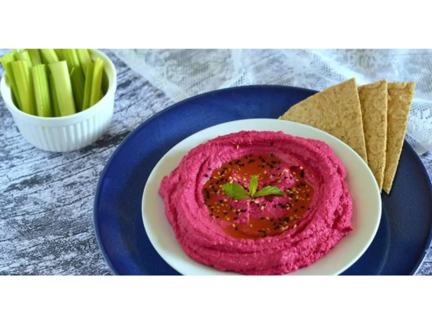 صحن حمص شمندر صغير