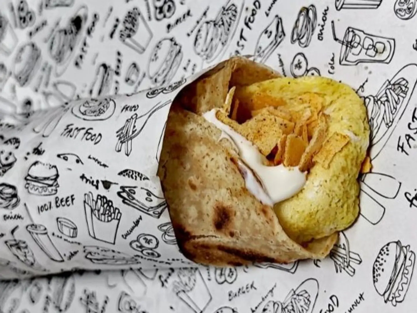 Omelet Egg Pastry With Oman Chips