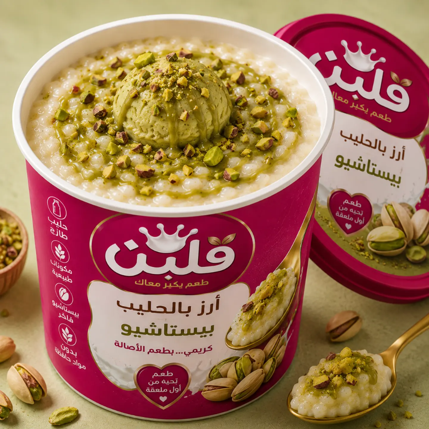 أرز بالحليب بالفستق