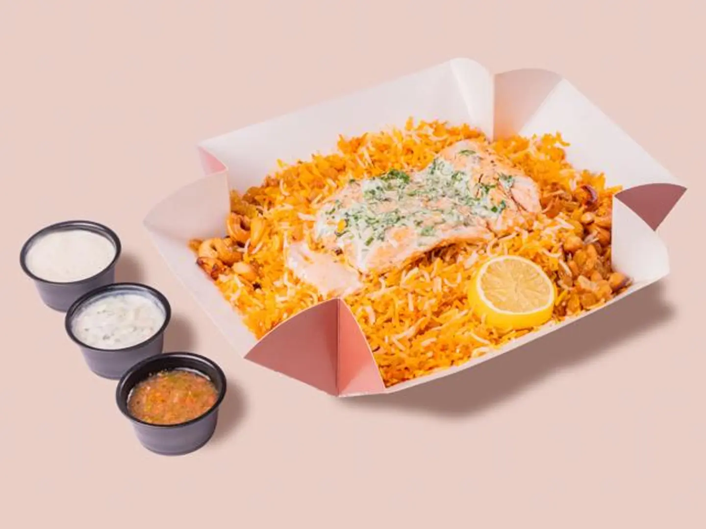 أرز كابلى مع السالمون المشوي