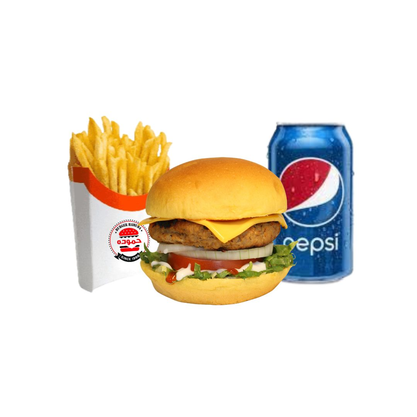 وجبة برجر لحم بالجبنة