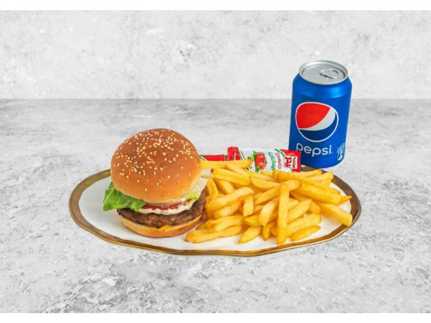 Double Grilled Beef Burger Meal