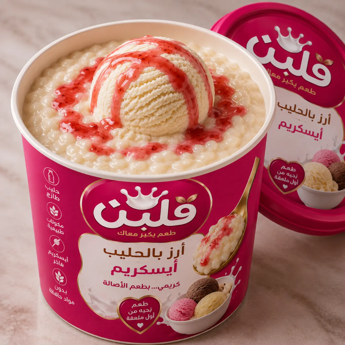 أرز بالحليب بالايسكريم