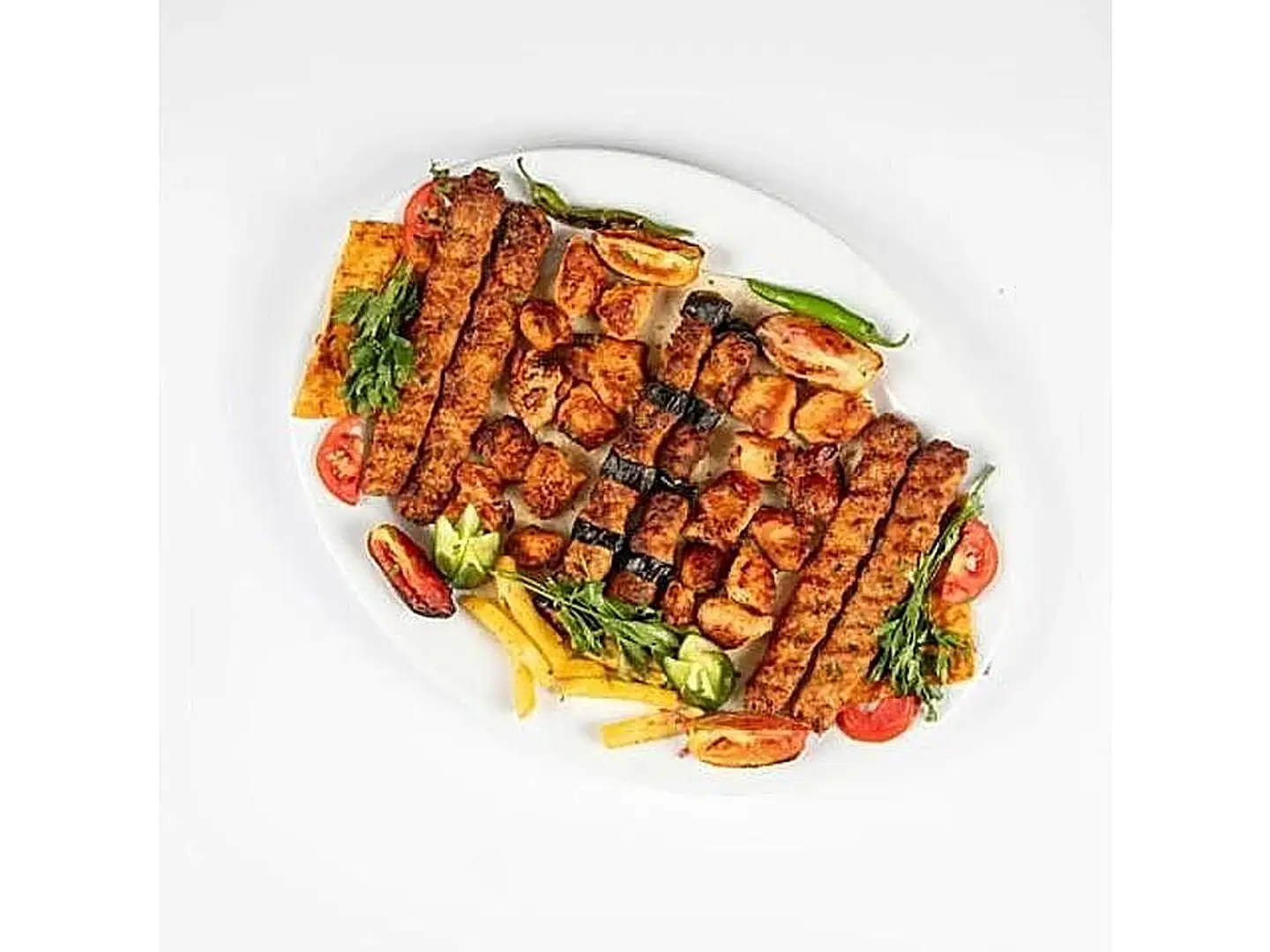 For One Person Mixed Chicken And Meat 4 Skewers