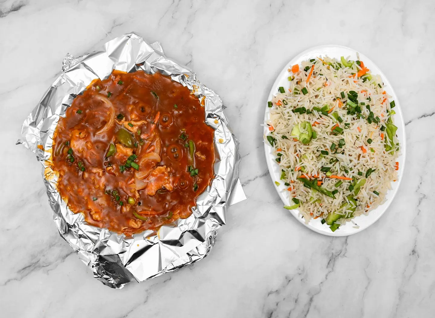 Chicken Jalferezi With Fried Rice