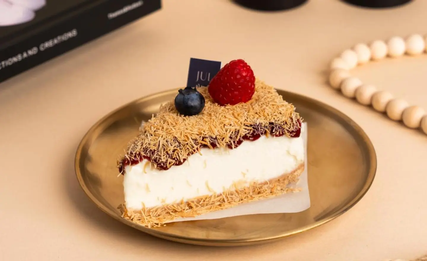 Blueberry And Kunafah Cheesecake