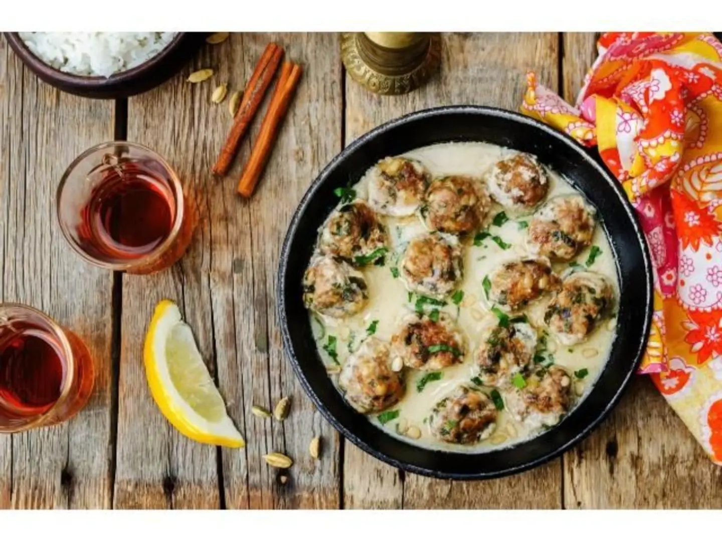 Meat In A Tray With Tahini