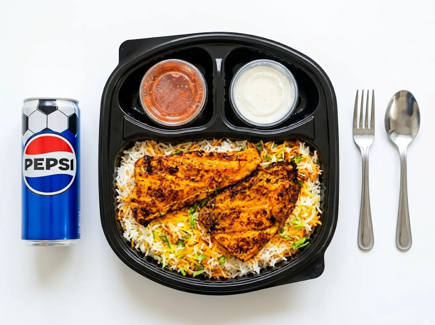 A Charcoal Grilled Fillet Meal With Rice,