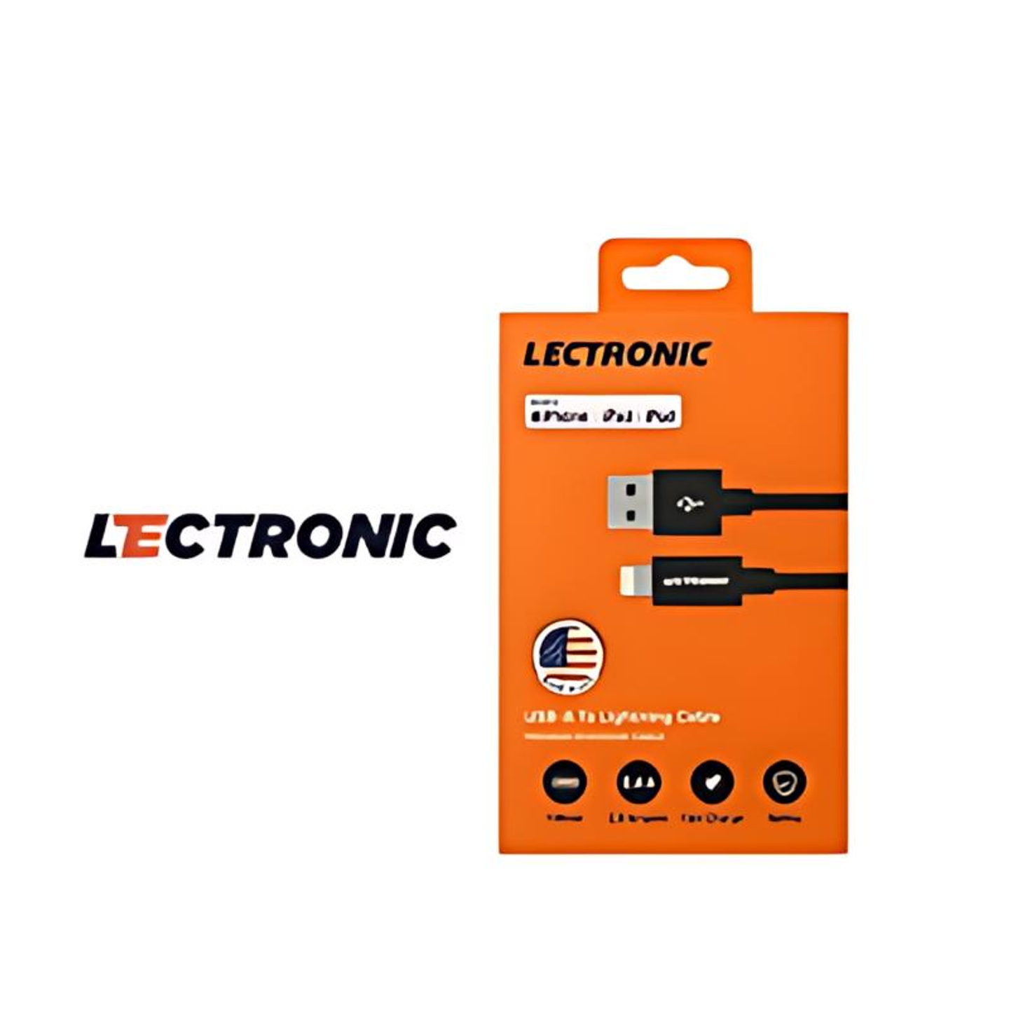 Lectronic Usb I Phone Metal Charging Cable, 1 Meter