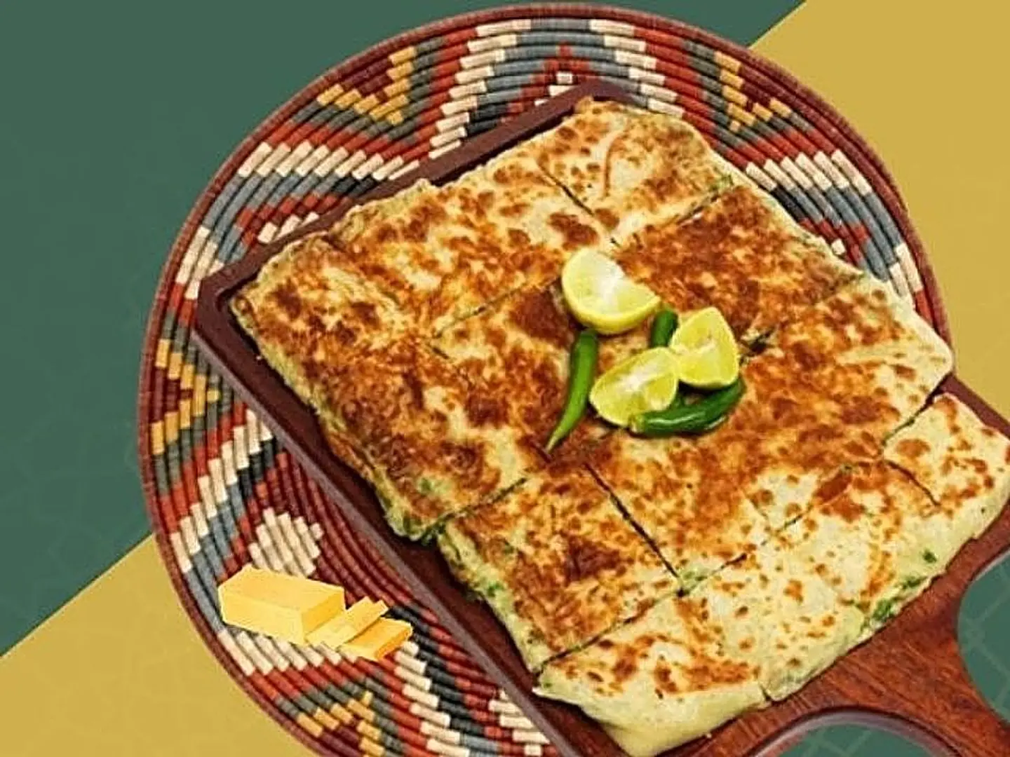 Cheddar Cheese And Vegetable Mutabbak