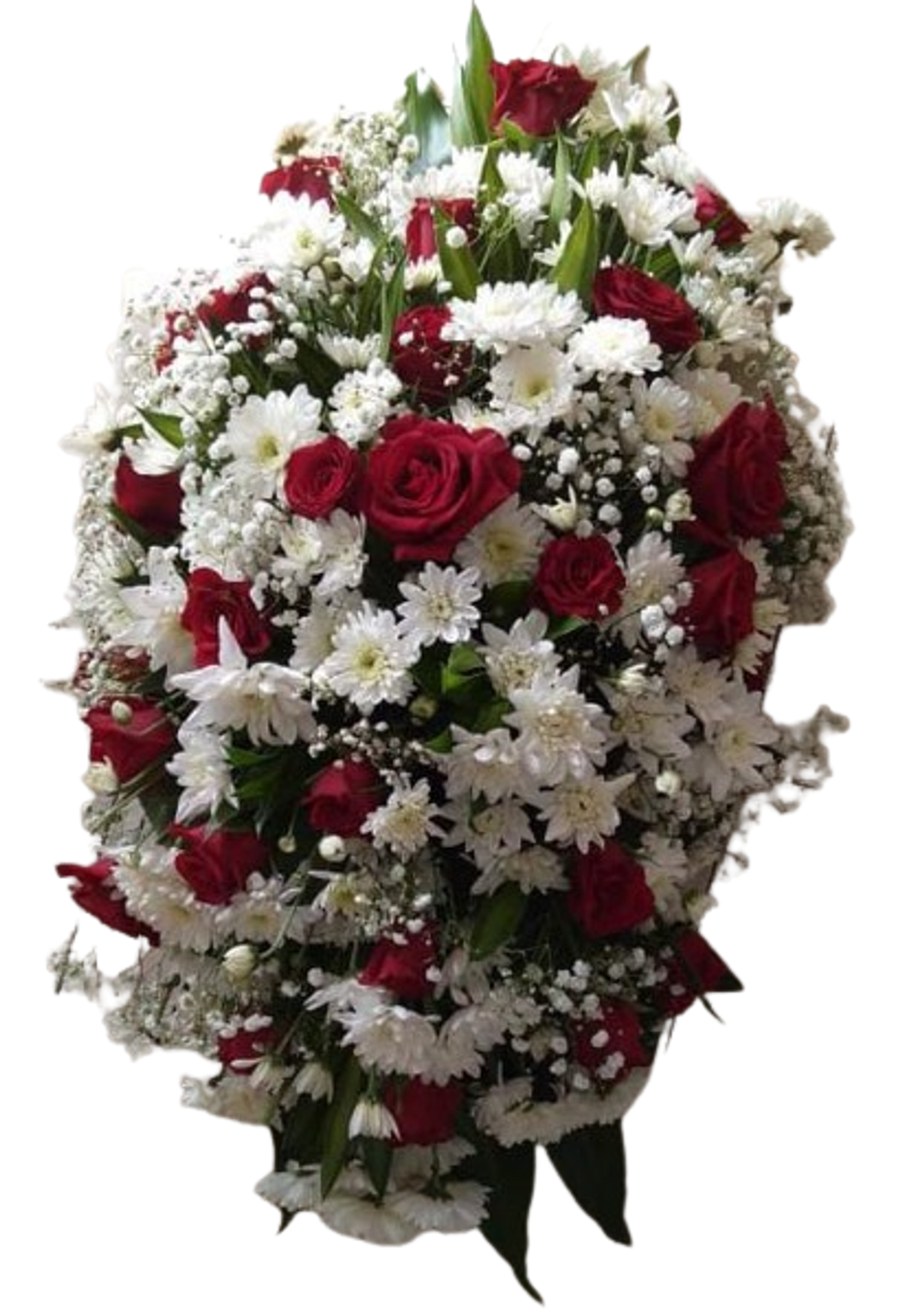 A Bouquet Of White And Red Roses
