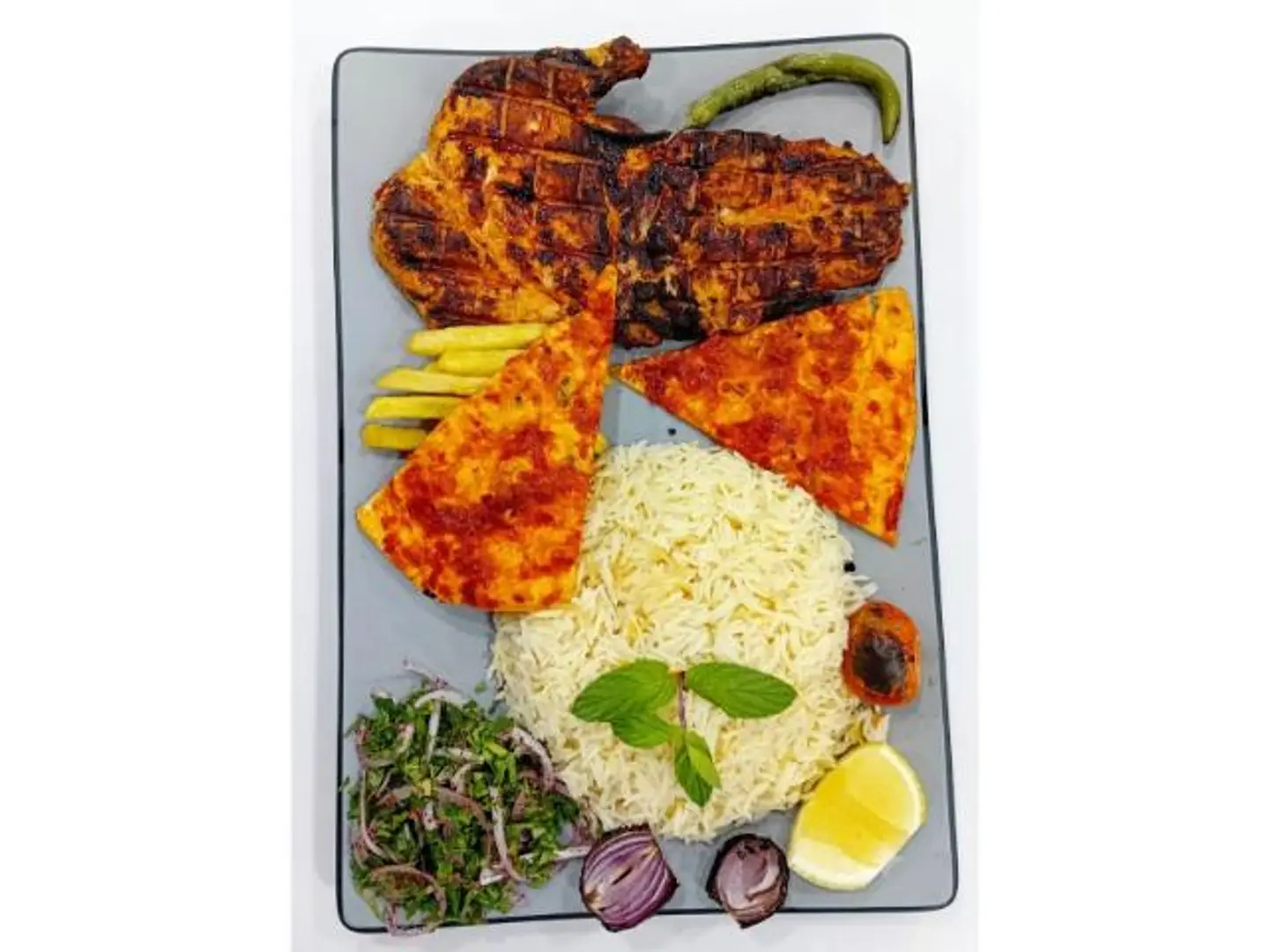 Half A Boneless Chicken With Rice