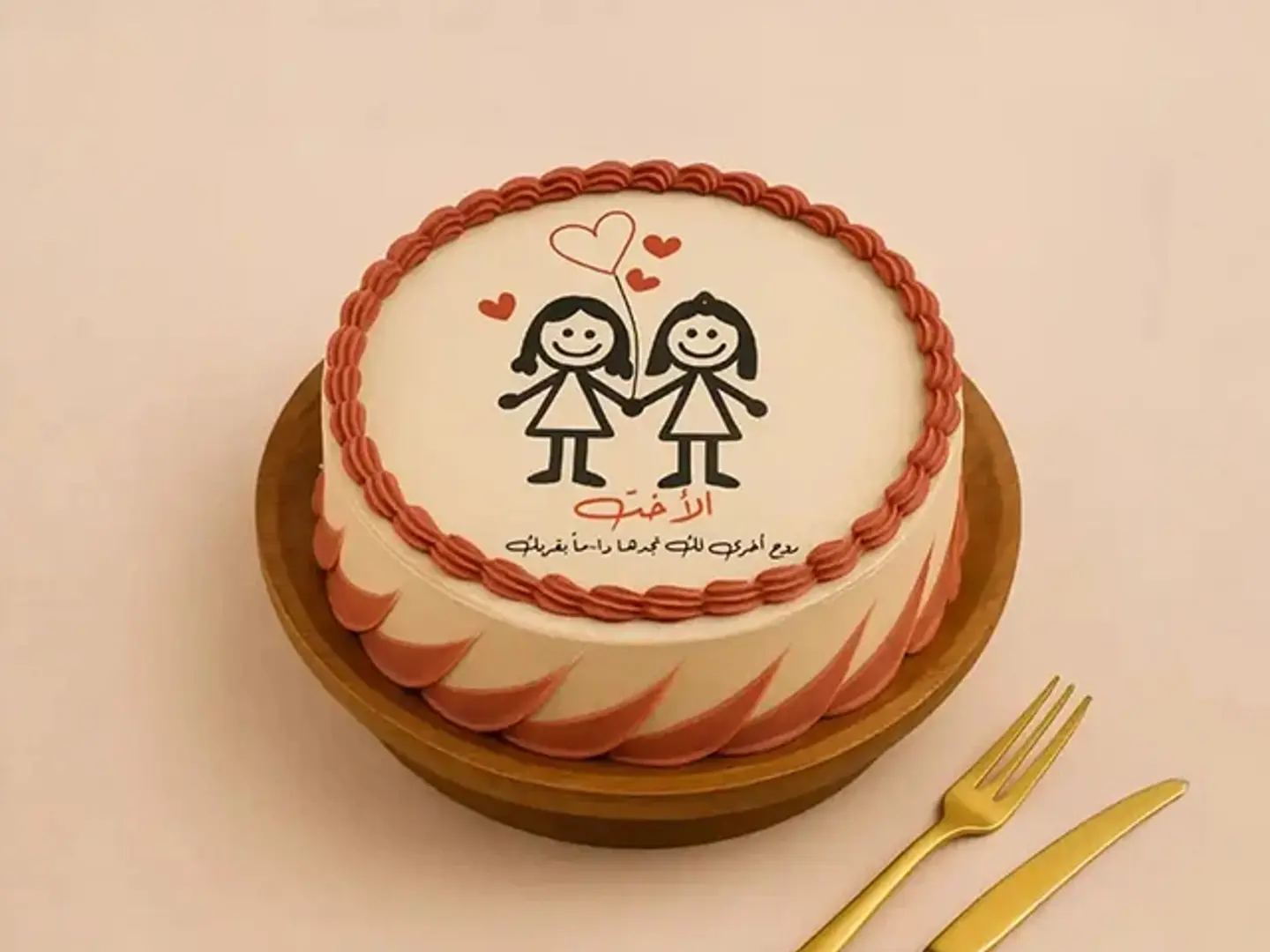 "Best Sister Red Velvet Cake "